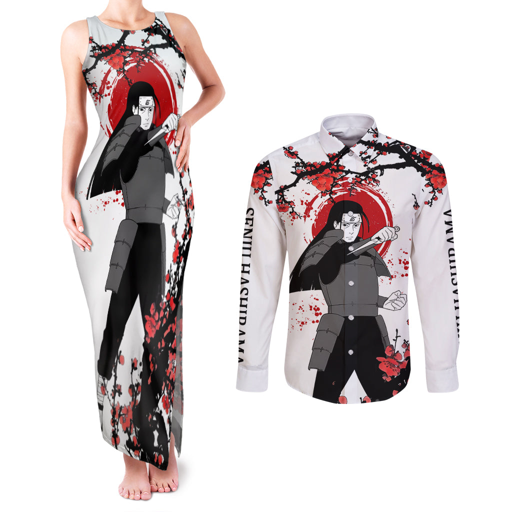 Senju Hashirama Japan Style Anime Couples Matching Tank Maxi Dress and Long Sleeve Button Shirt