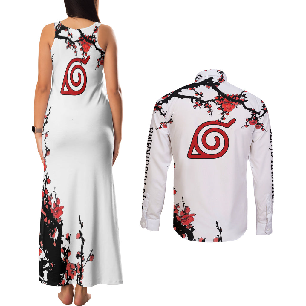 Senju Hashirama Japan Style Anime Couples Matching Tank Maxi Dress and Long Sleeve Button Shirt
