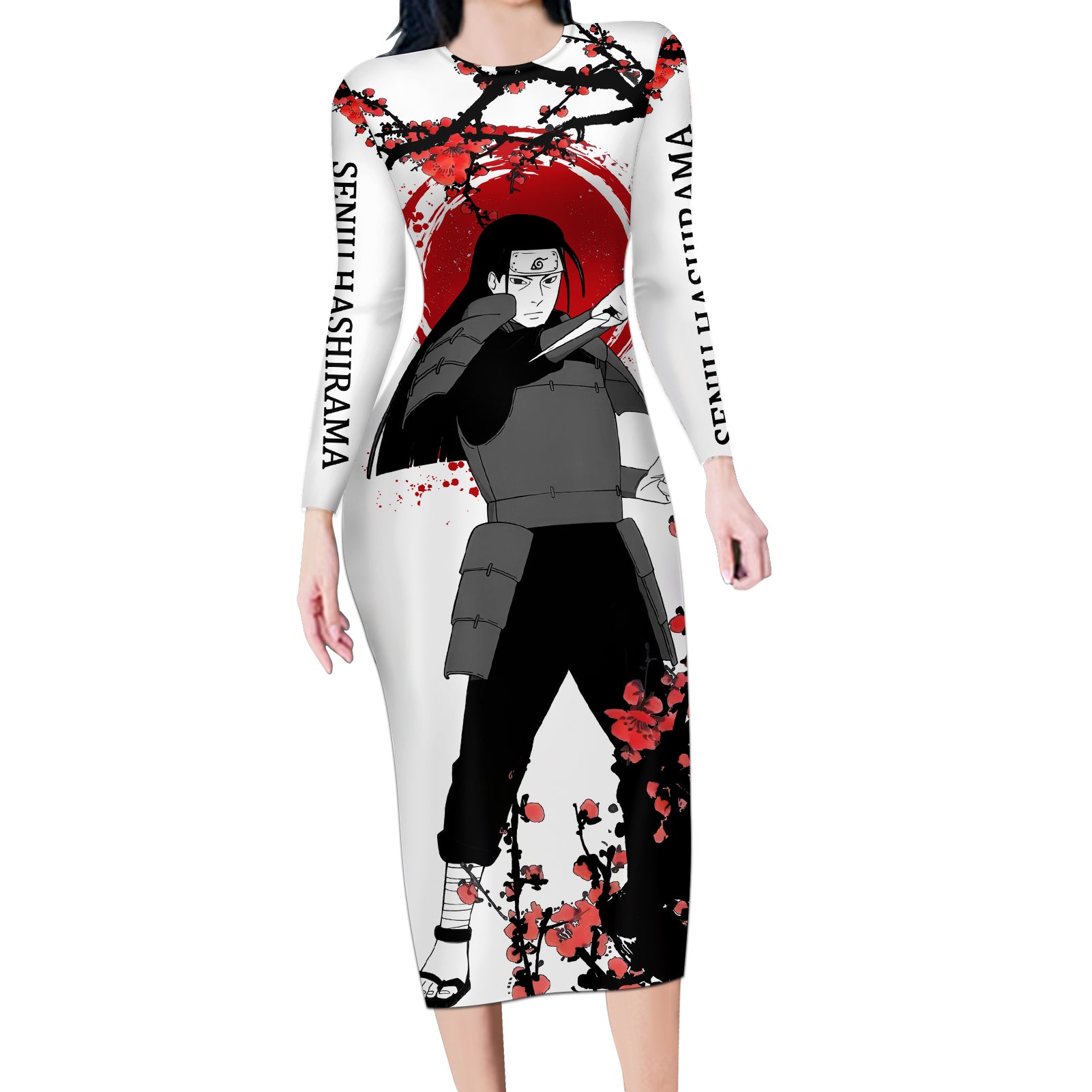 Senju Hashirama Japan Style Anime Long Sleeve Bodycon Dress