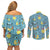 Squirtle Clothes Pattern Style Couples Matching Off Shoulder Short Dress and Long Sleeve Button Shirt