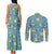 Squirtle Clothes Pattern Style Couples Matching Tank Maxi Dress and Long Sleeve Button Shirt
