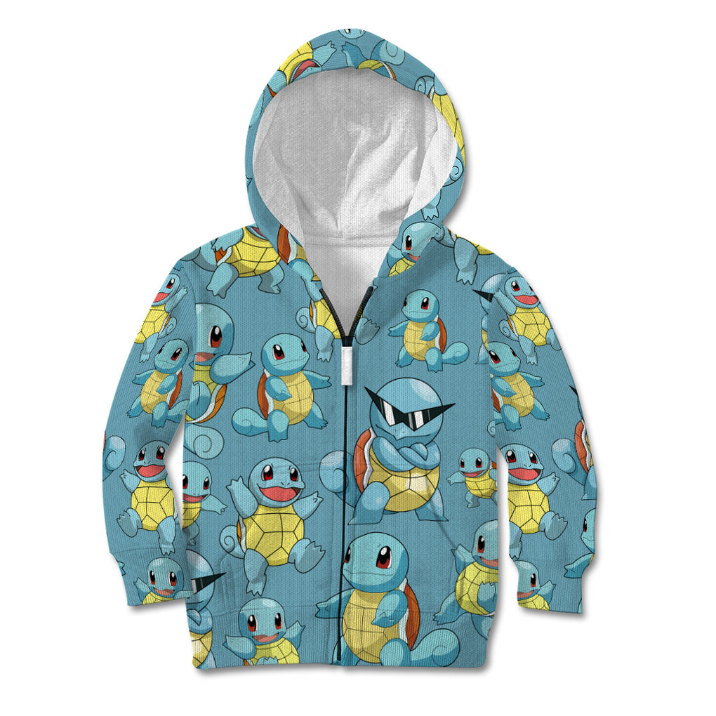 Squirtle Clothes Pattern Style Kid Hoodie