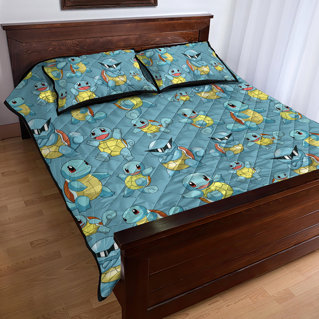 Squirtle Clothes Pattern Style Quilt Bed Set