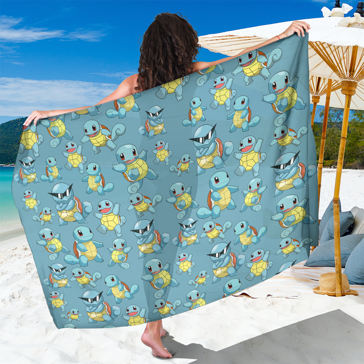 Squirtle Clothes Pattern Style Sarong
