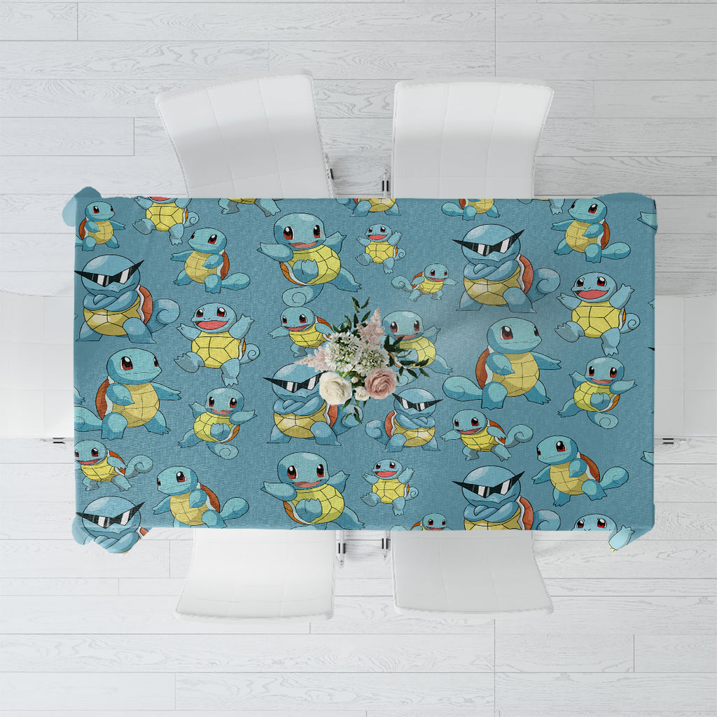 Squirtle Clothes Pattern Style Tablecloth