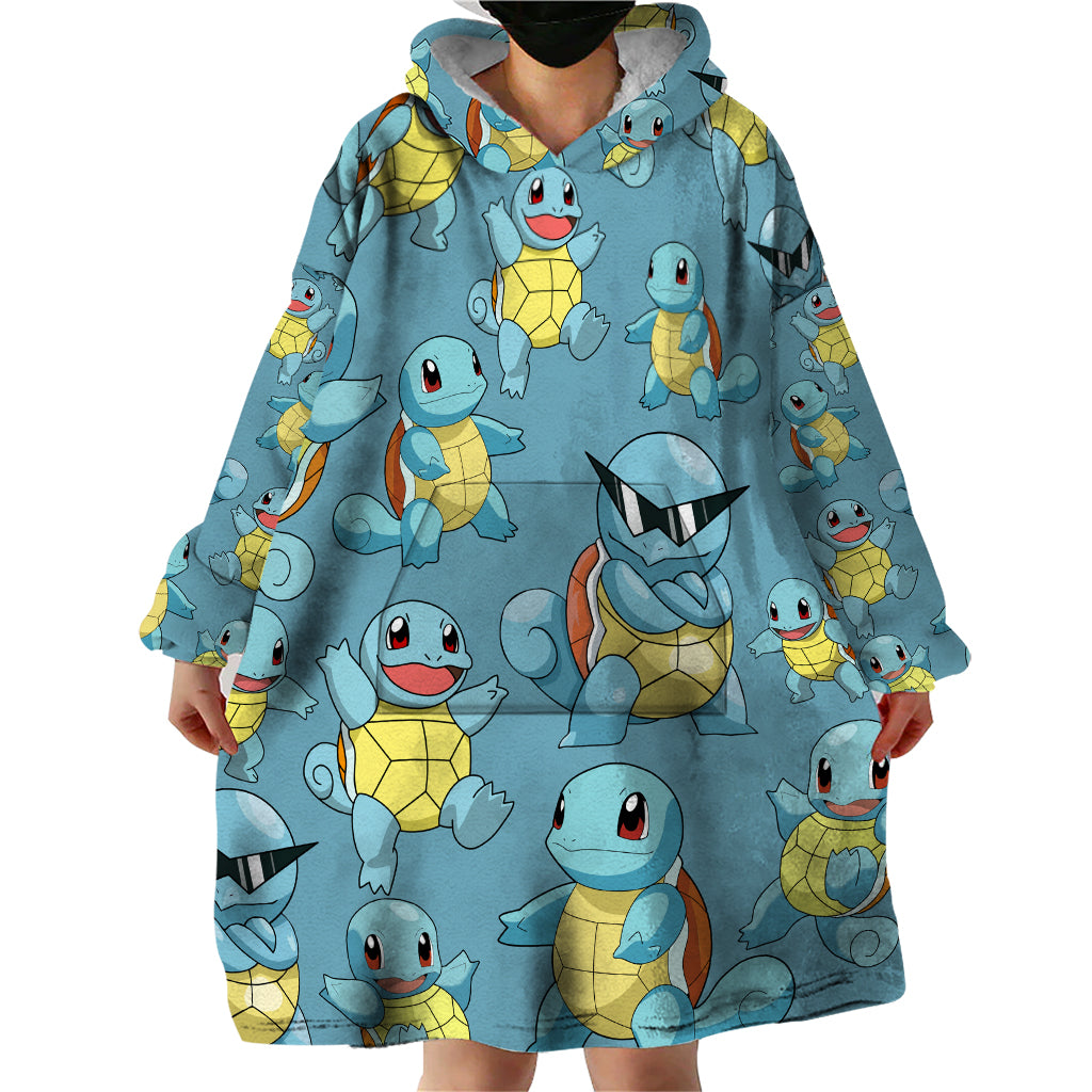 Squirtle Clothes Pattern Style Wearable Blanket Hoodie