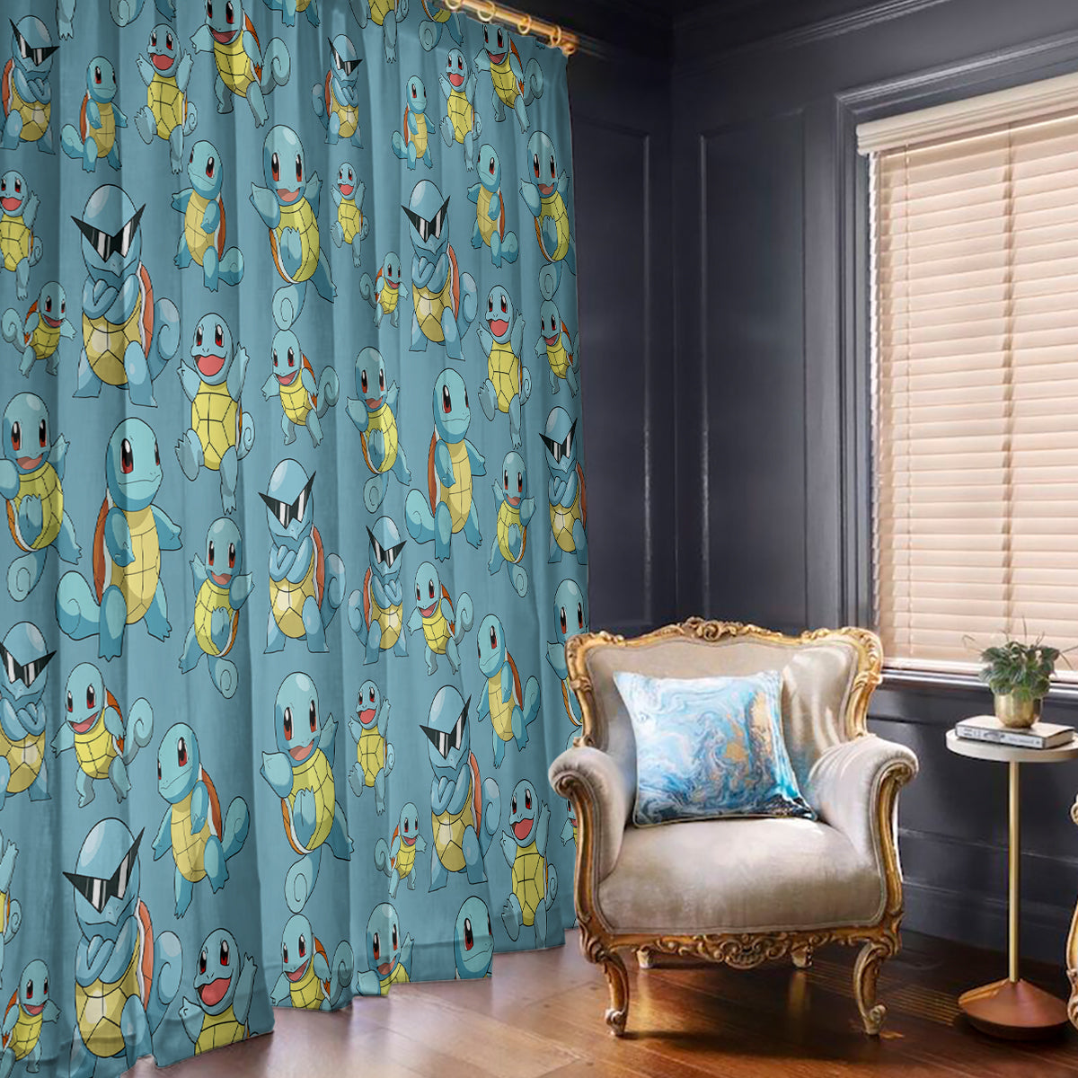 Squirtle Clothes Pattern Style Window Curtain