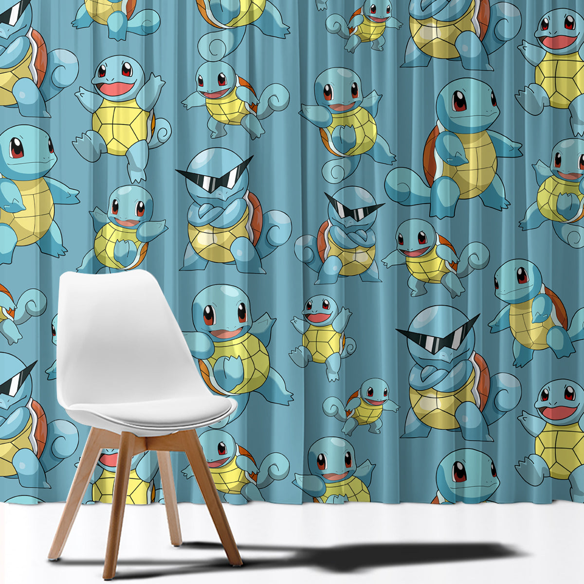Squirtle Clothes Pattern Style Window Curtain
