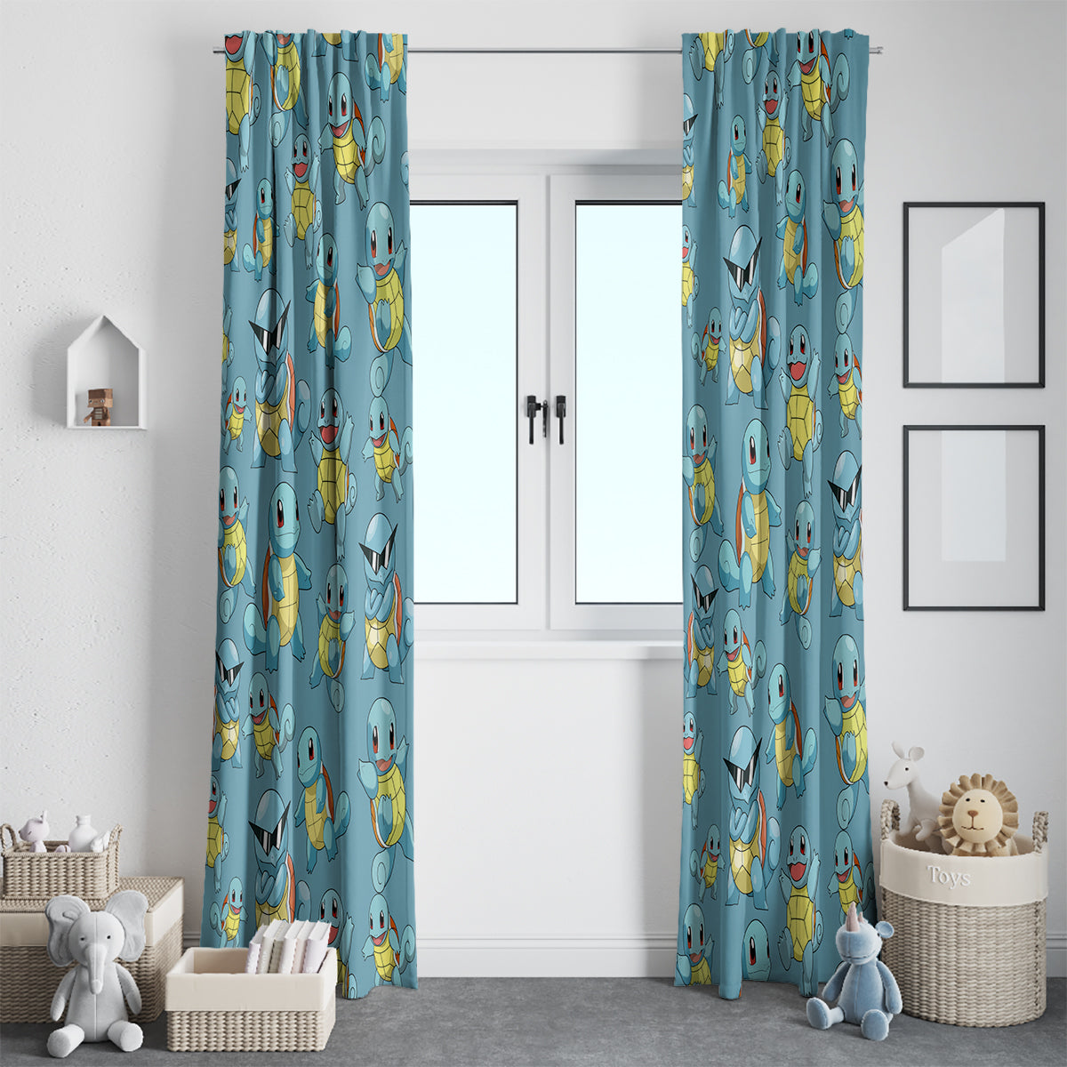 Squirtle Clothes Pattern Style Window Curtain