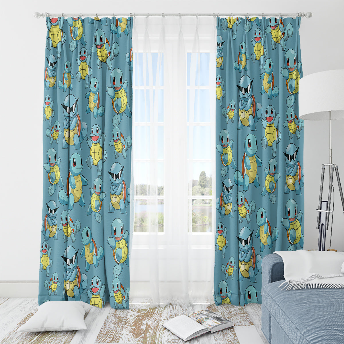 Squirtle Clothes Pattern Style Window Curtain