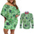 Sceptile Pattern Style Couples Matching Off Shoulder Short Dress and Long Sleeve Button Shirt