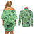 Sceptile Pattern Style Couples Matching Off Shoulder Short Dress and Long Sleeve Button Shirt