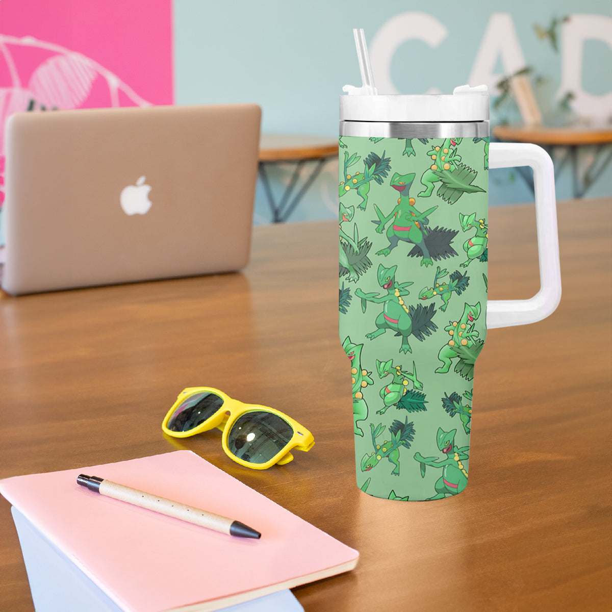 Sceptile Tumbler With Handle Pattern Style