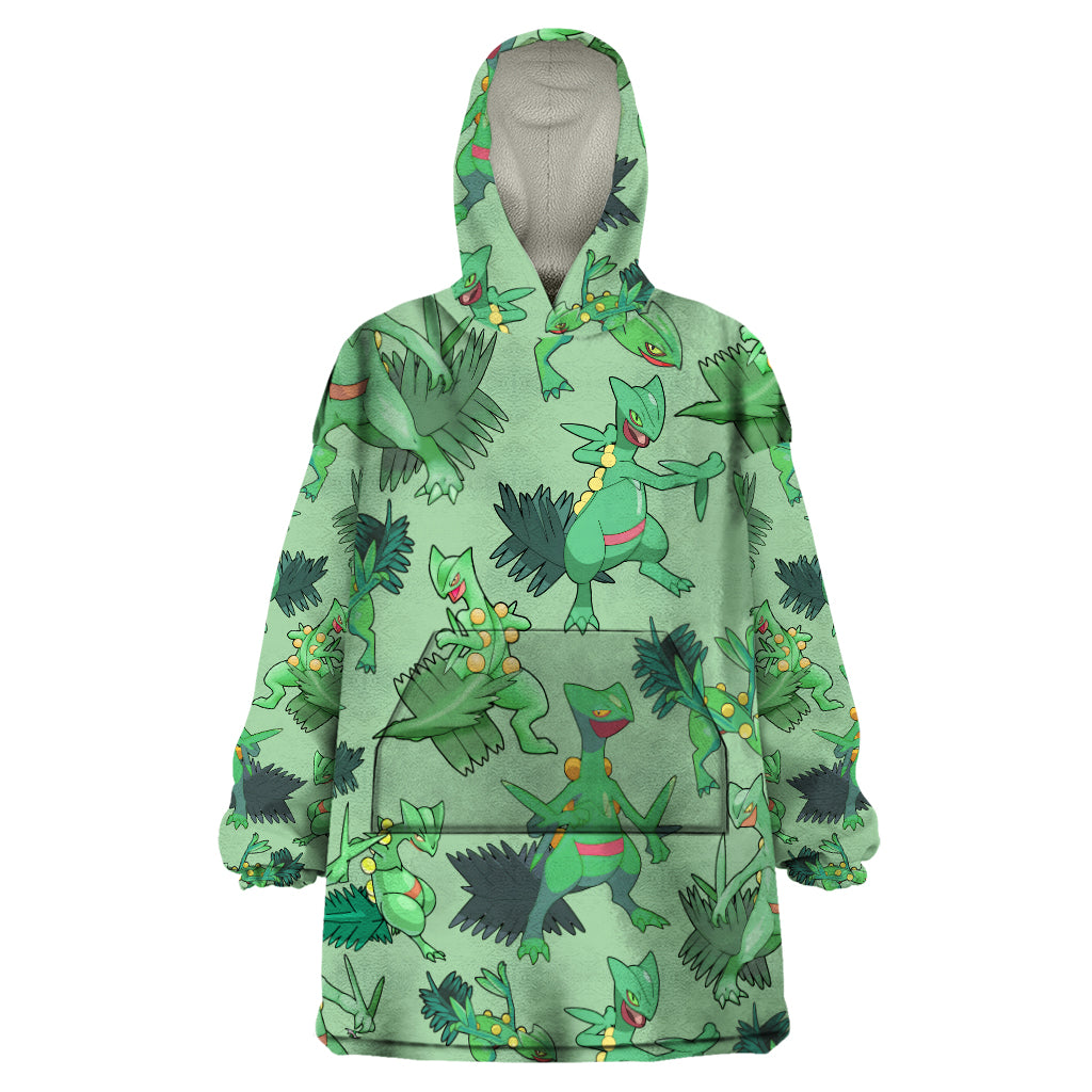 Sceptile Pattern Style Wearable Blanket Hoodie
