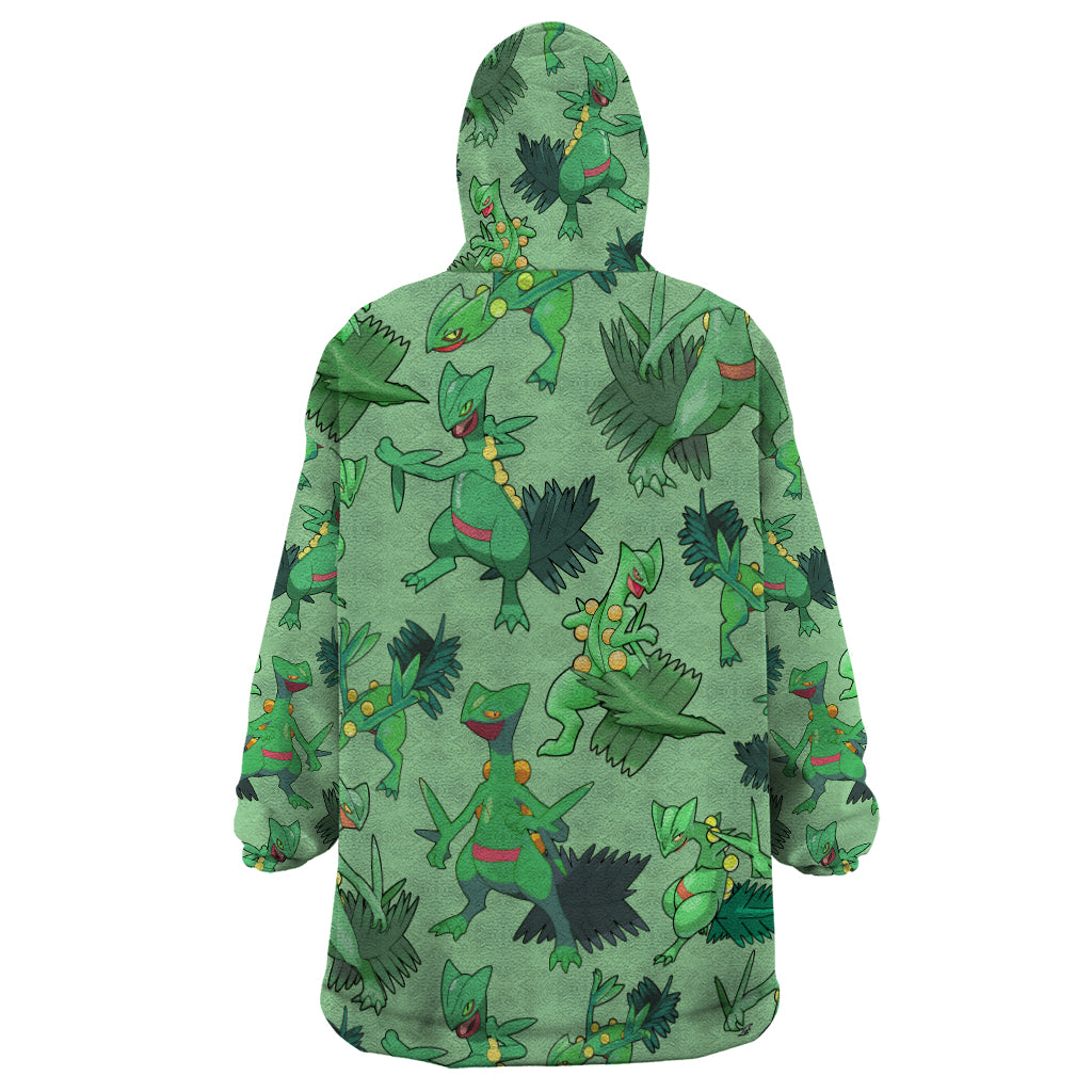 Sceptile Pattern Style Wearable Blanket Hoodie