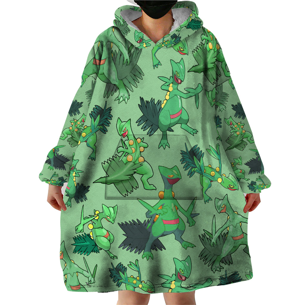 Sceptile Pattern Style Wearable Blanket Hoodie