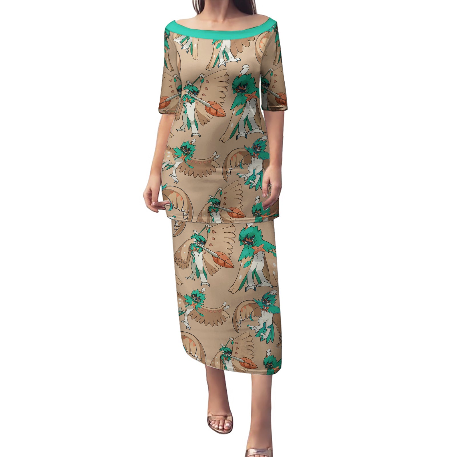 Decidueye Pattern Style Puletasi