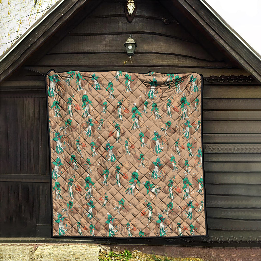 Decidueye Pattern Style Quilt