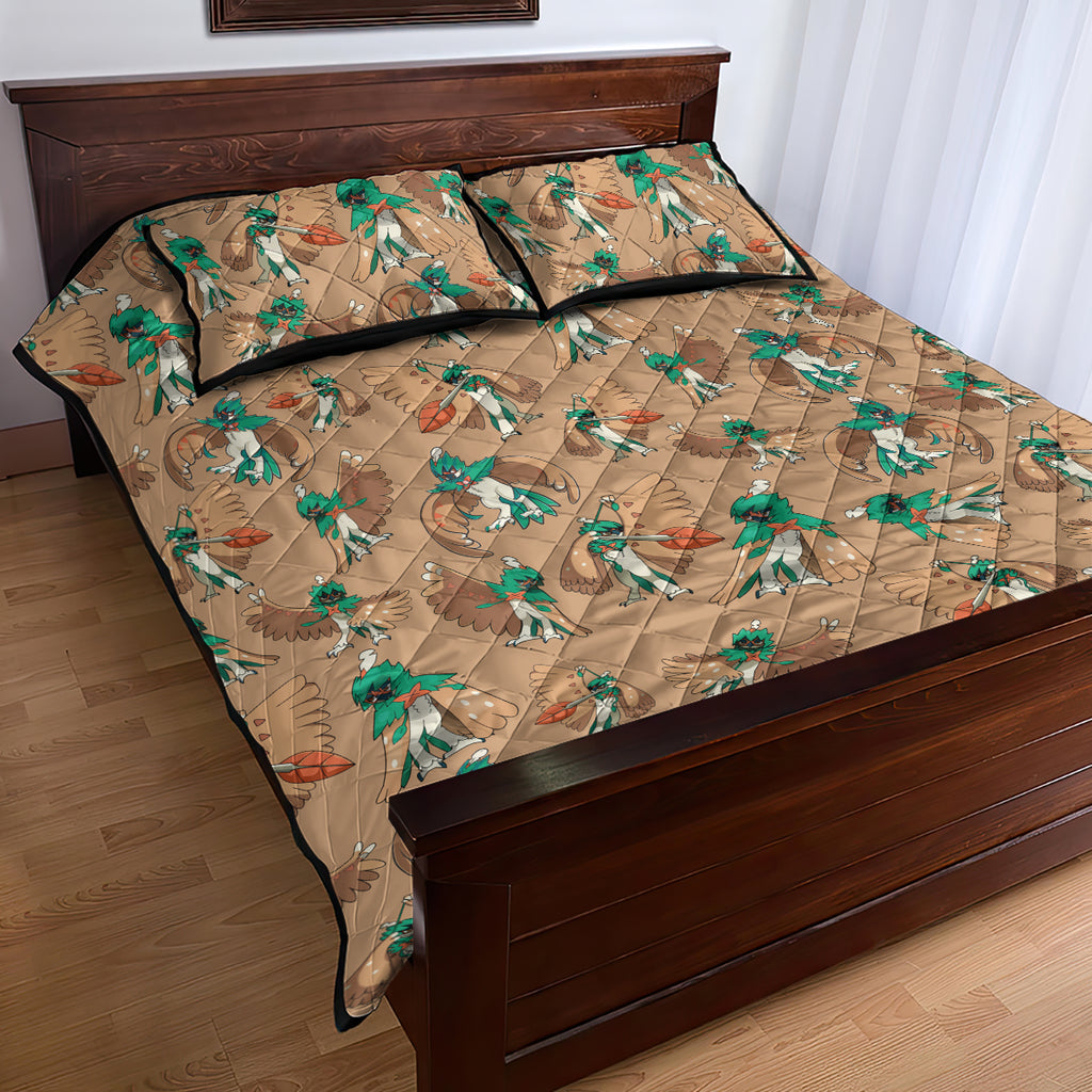Decidueye Pattern Style Quilt Bed Set