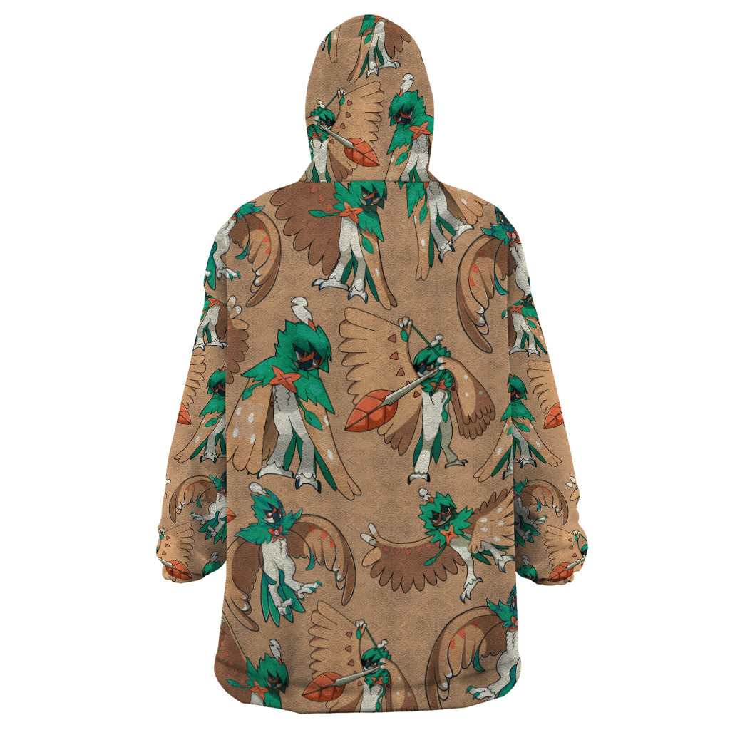 Decidueye Pattern Style Wearable Blanket Hoodie