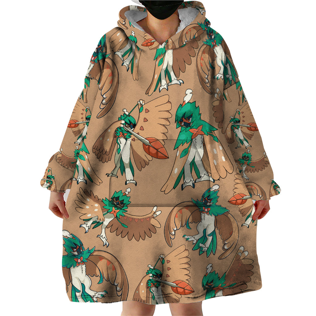 Decidueye Pattern Style Wearable Blanket Hoodie