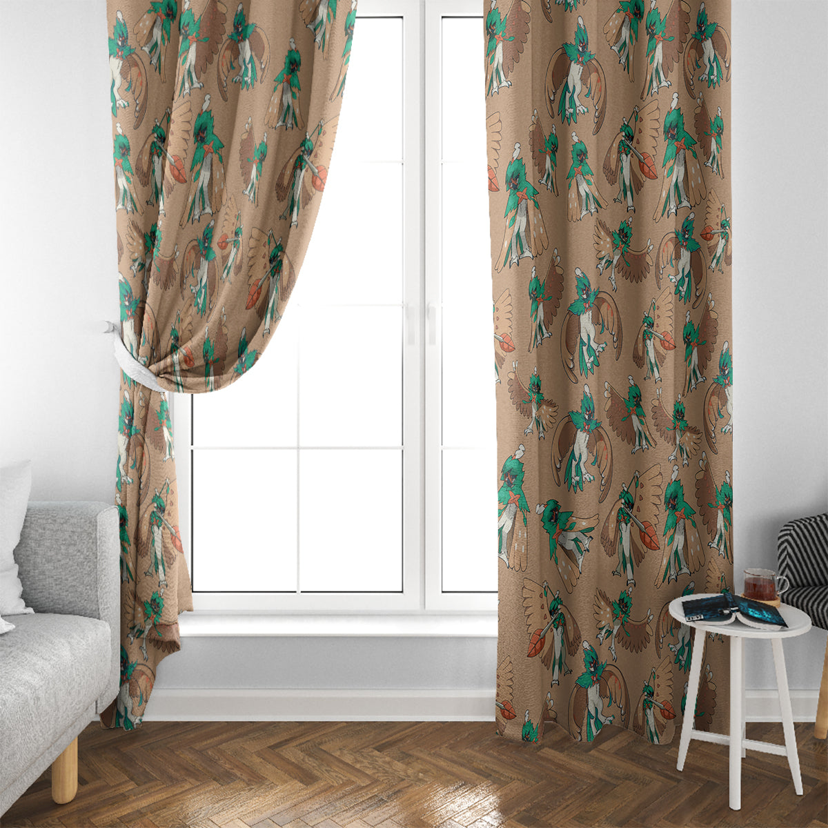 Decidueye Pattern Style Window Curtain