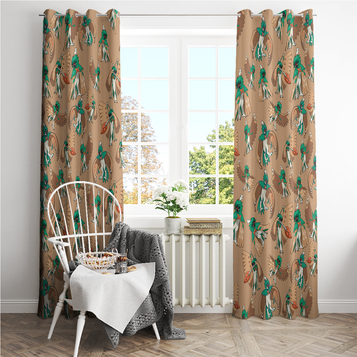 Decidueye Pattern Style Window Curtain