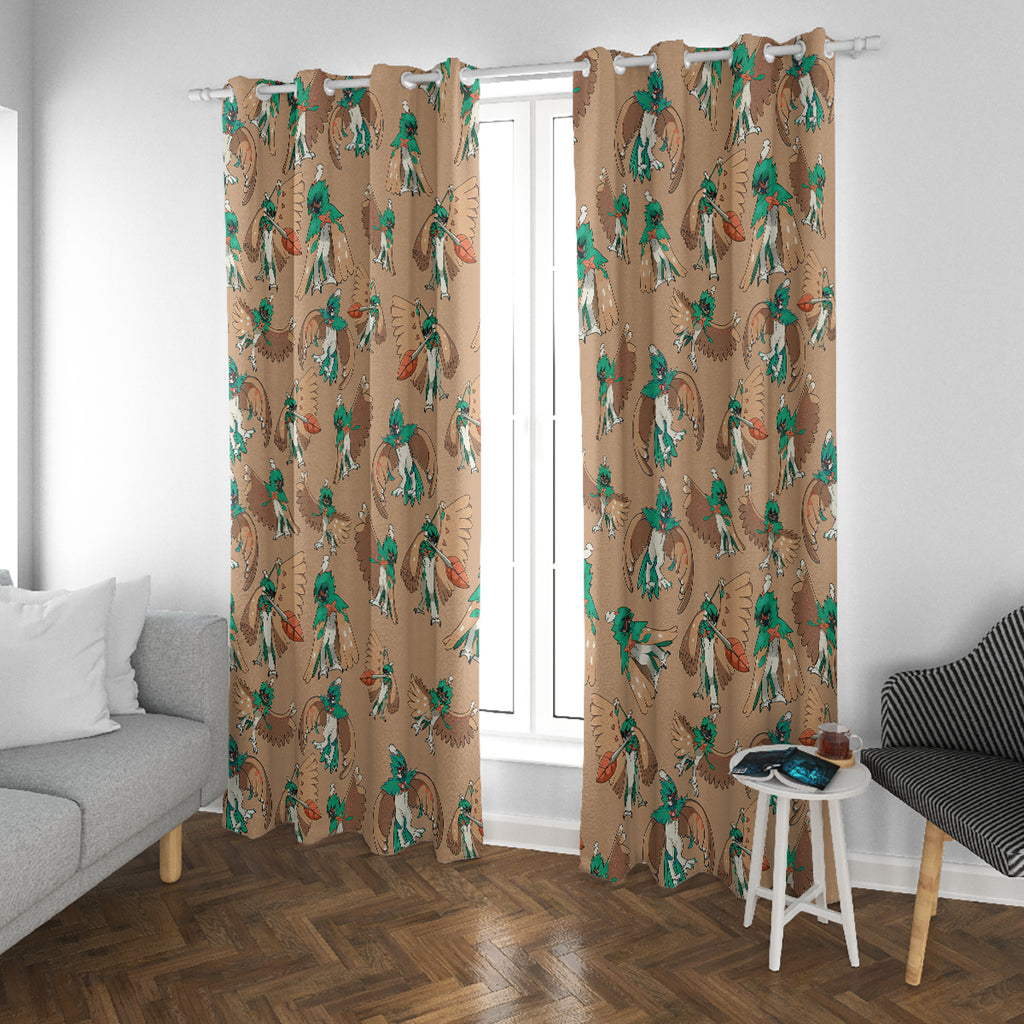 Decidueye Pattern Style Window Curtain