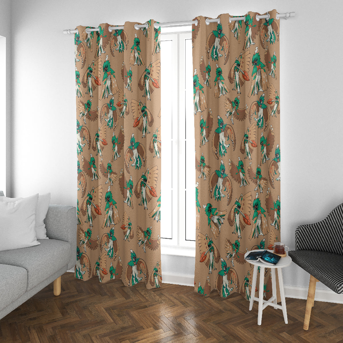 Decidueye Pattern Style Window Curtain