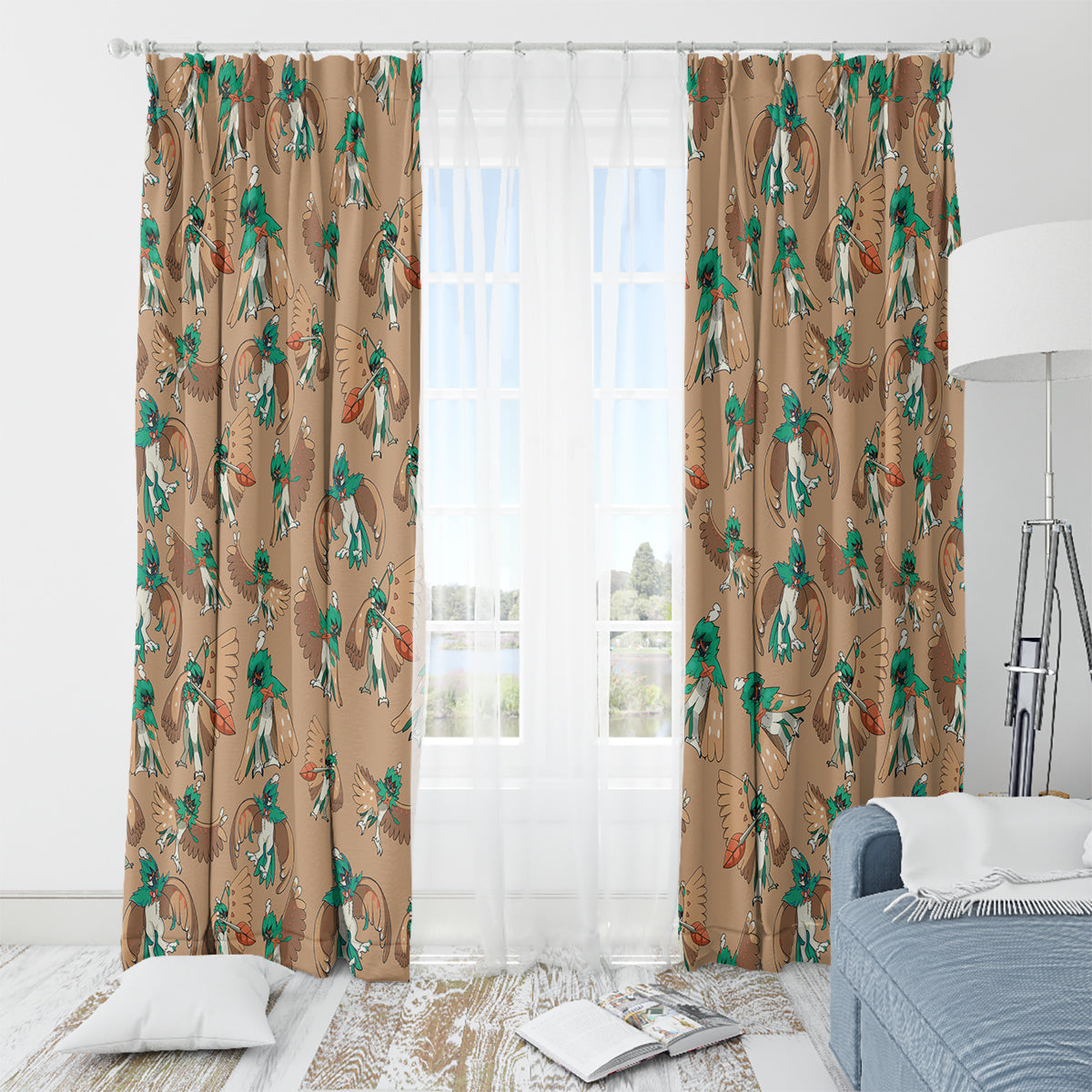 Decidueye Pattern Style Window Curtain