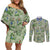 Tyranitar Pattern Style Couples Matching Off Shoulder Short Dress and Long Sleeve Button Shirt