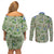 Tyranitar Pattern Style Couples Matching Off Shoulder Short Dress and Long Sleeve Button Shirt