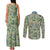 Tyranitar Pattern Style Couples Matching Tank Maxi Dress and Long Sleeve Button Shirt