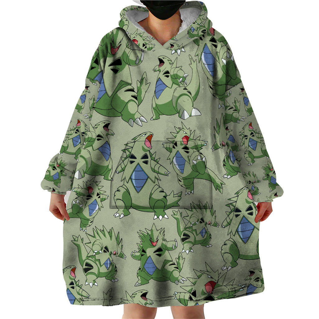 Tyranitar Pattern Style Wearable Blanket Hoodie
