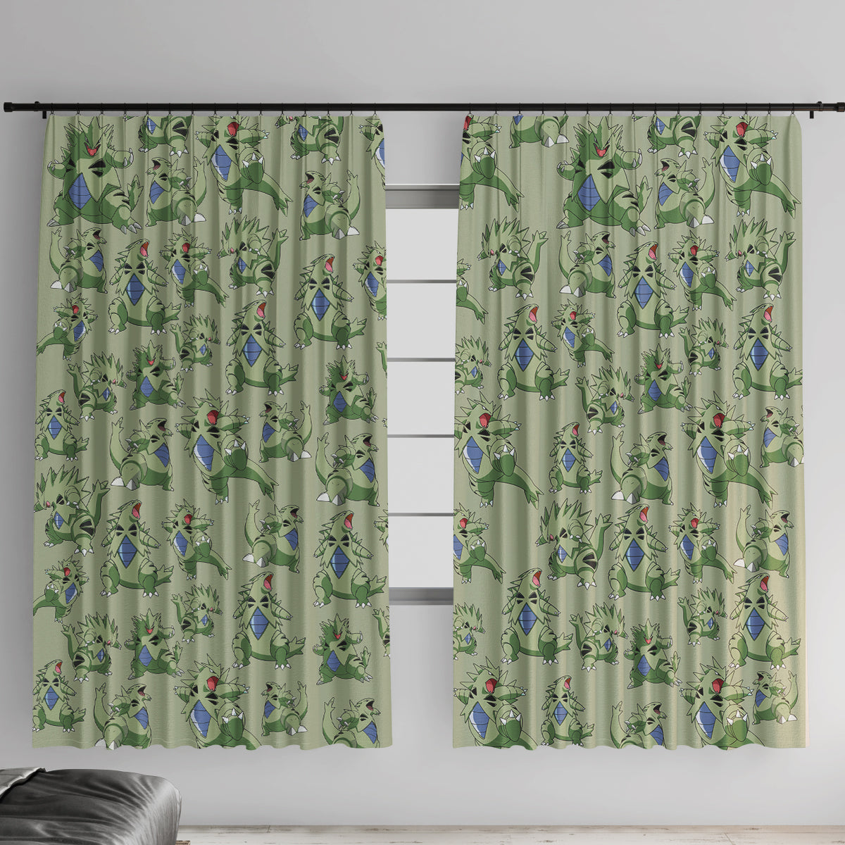 Tyranitar Pattern Style Window Curtain