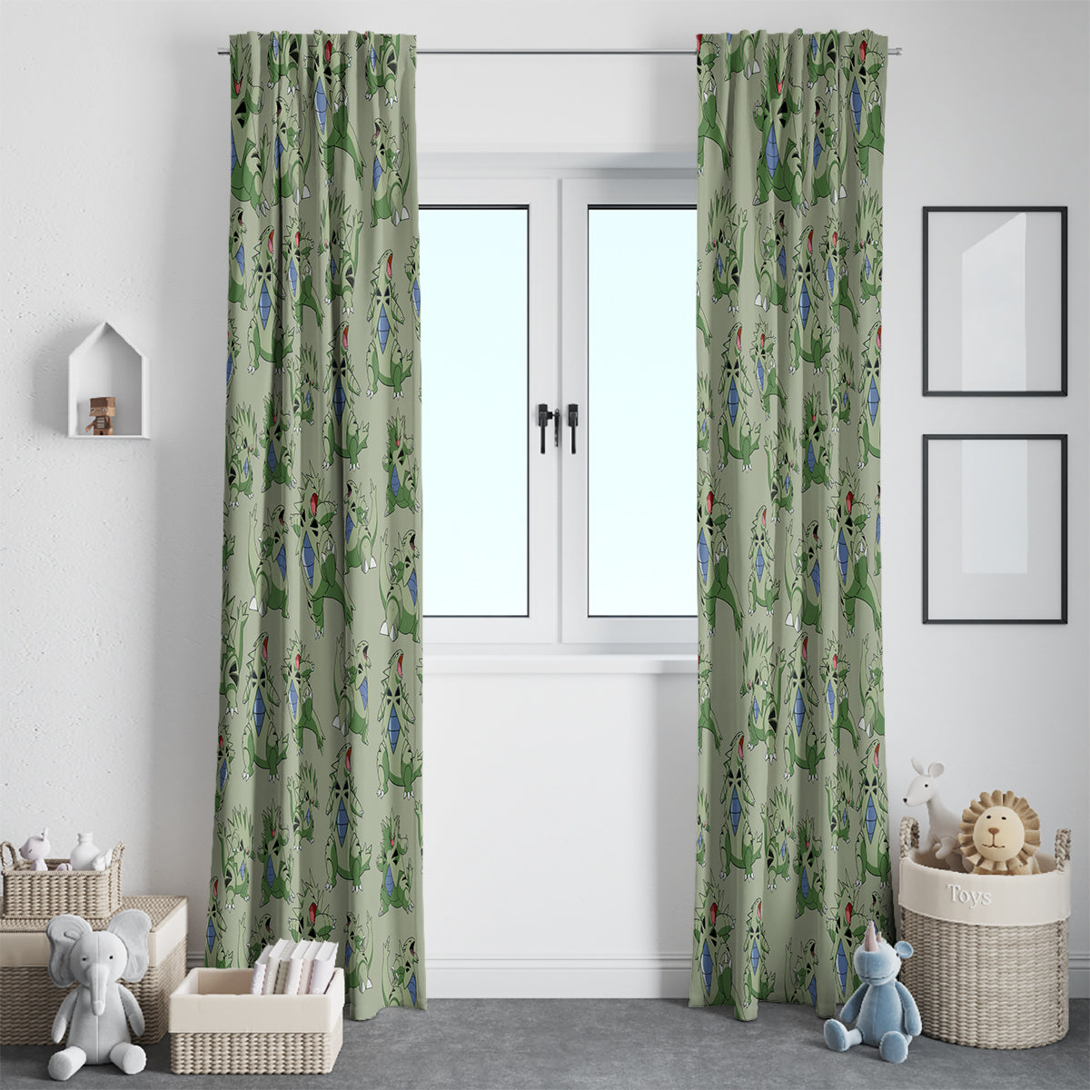 Tyranitar Pattern Style Window Curtain