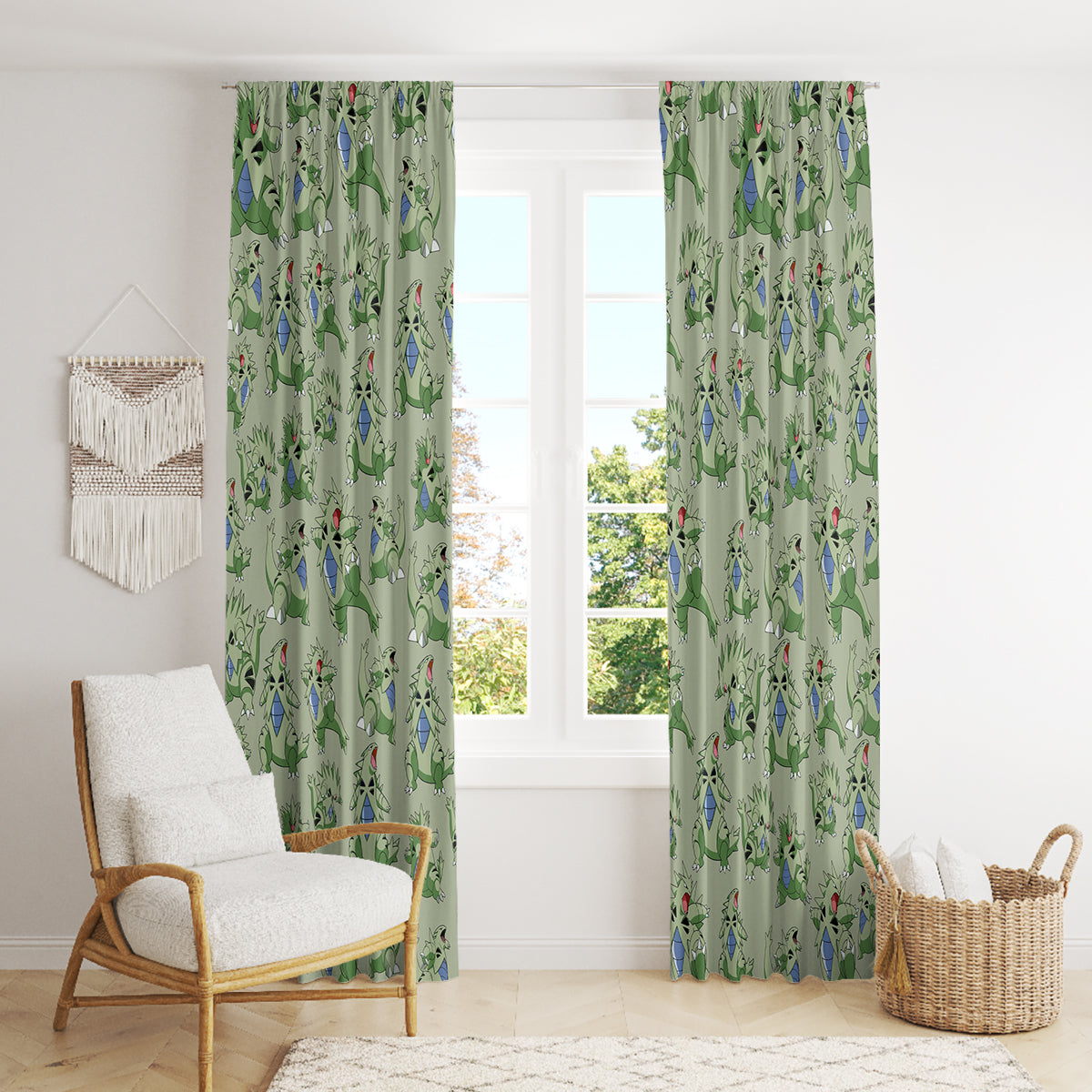 Tyranitar Pattern Style Window Curtain
