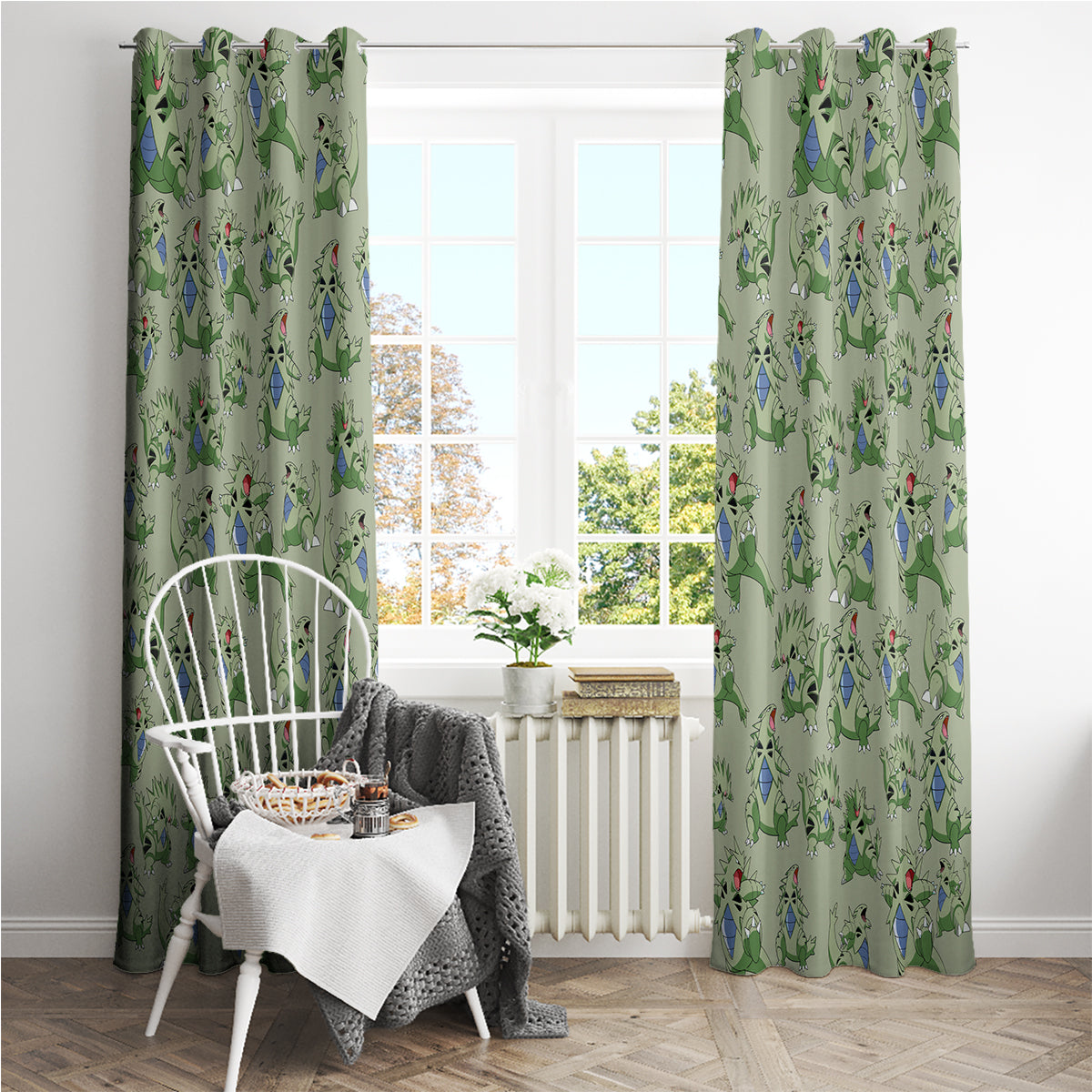 Tyranitar Pattern Style Window Curtain
