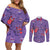 Gengar Clothes Pattern Style Couples Matching Off Shoulder Short Dress and Long Sleeve Button Shirt