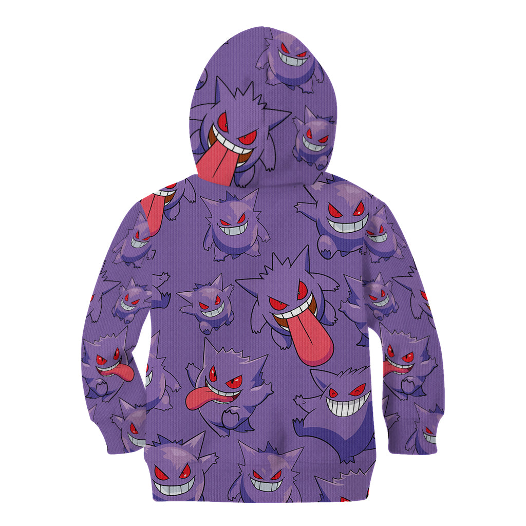 Gengar Clothes Pattern Style Kid Hoodie