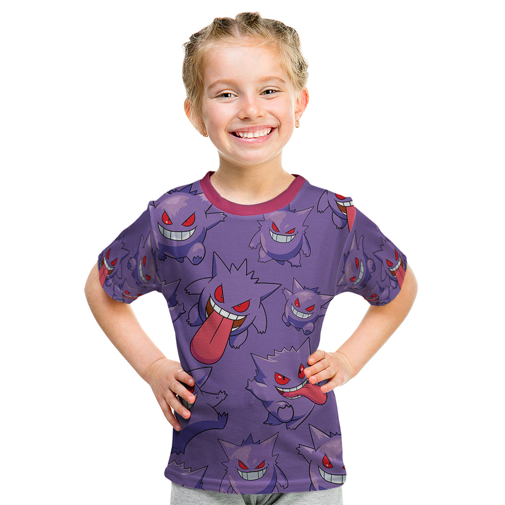 Gengar Clothes Pattern Style Kid T Shirt