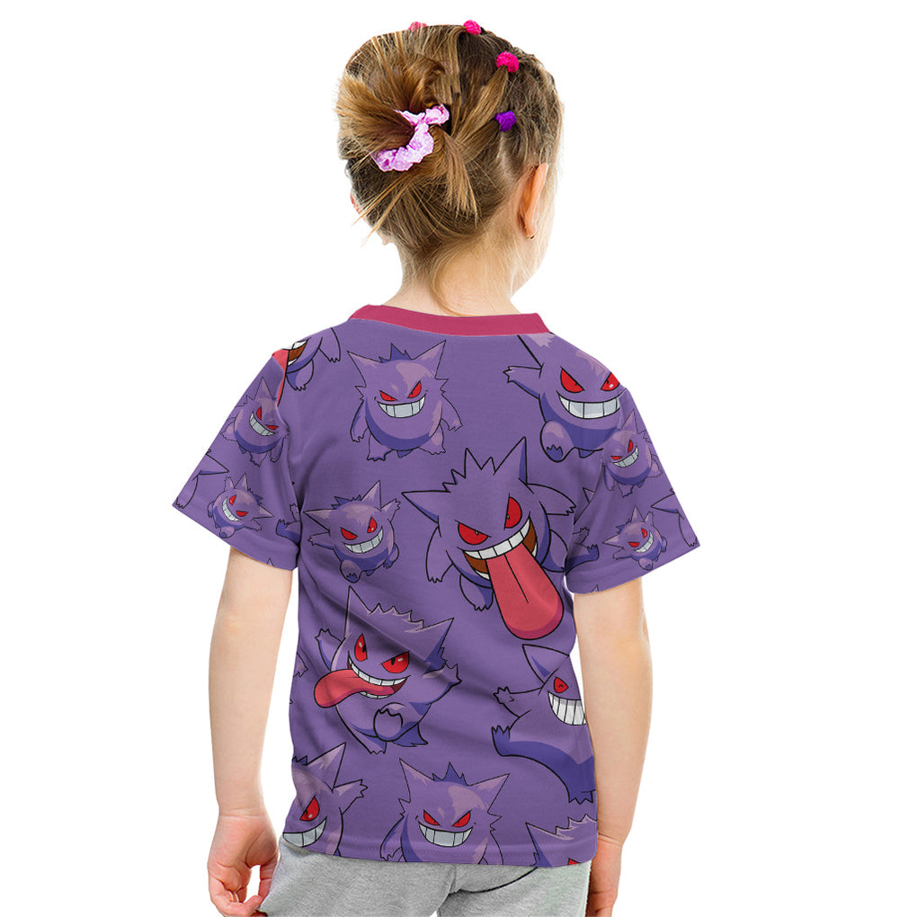 Gengar Clothes Pattern Style Kid T Shirt