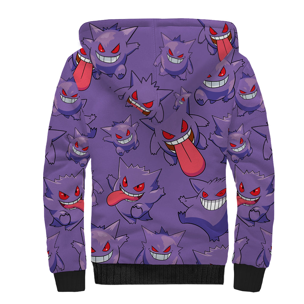 Gengar Clothes Pattern Style Sherpa Hoodie