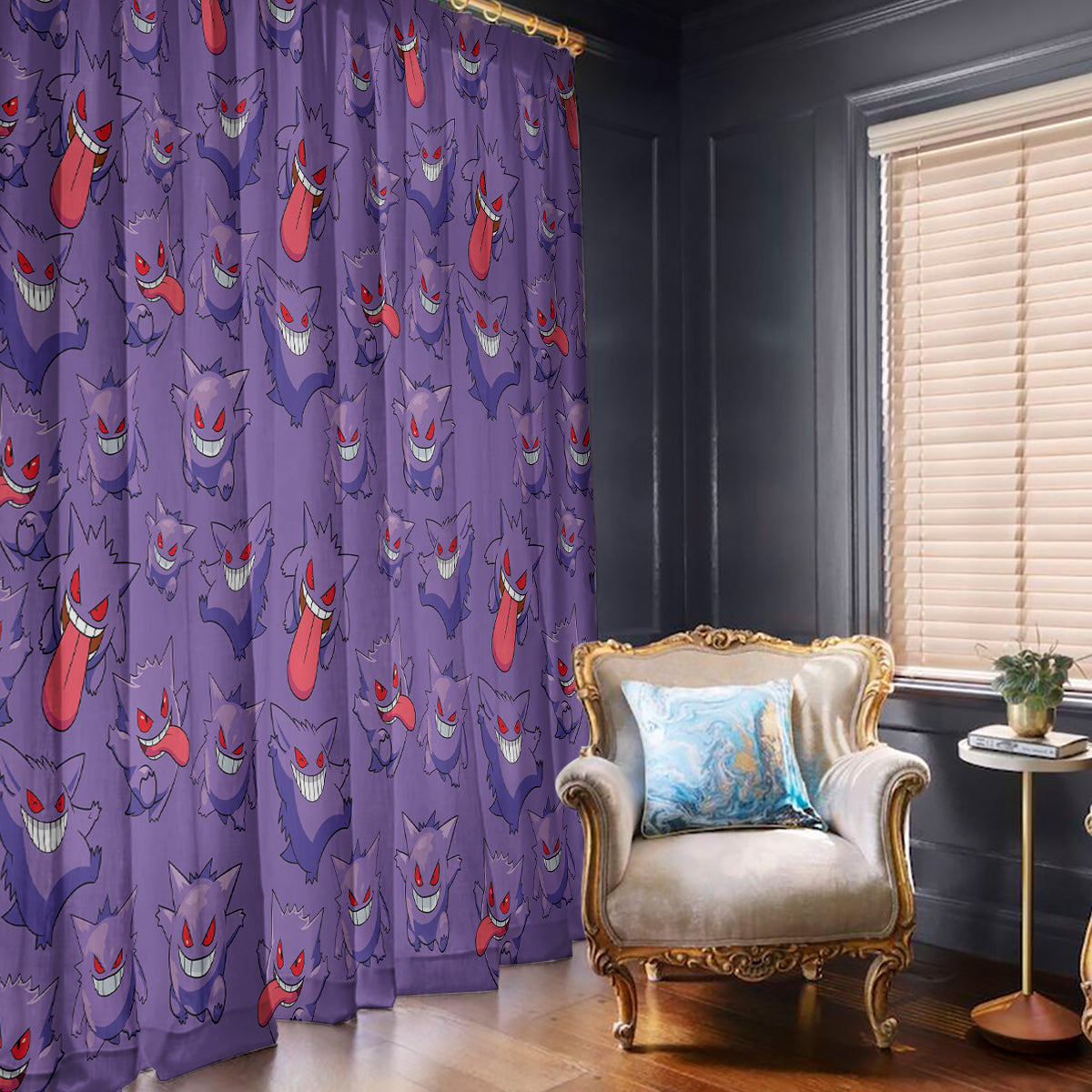 Gengar Clothes Pattern Style Window Curtain