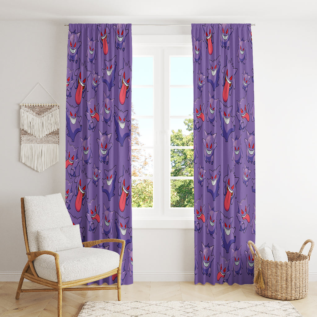 Gengar Clothes Pattern Style Window Curtain