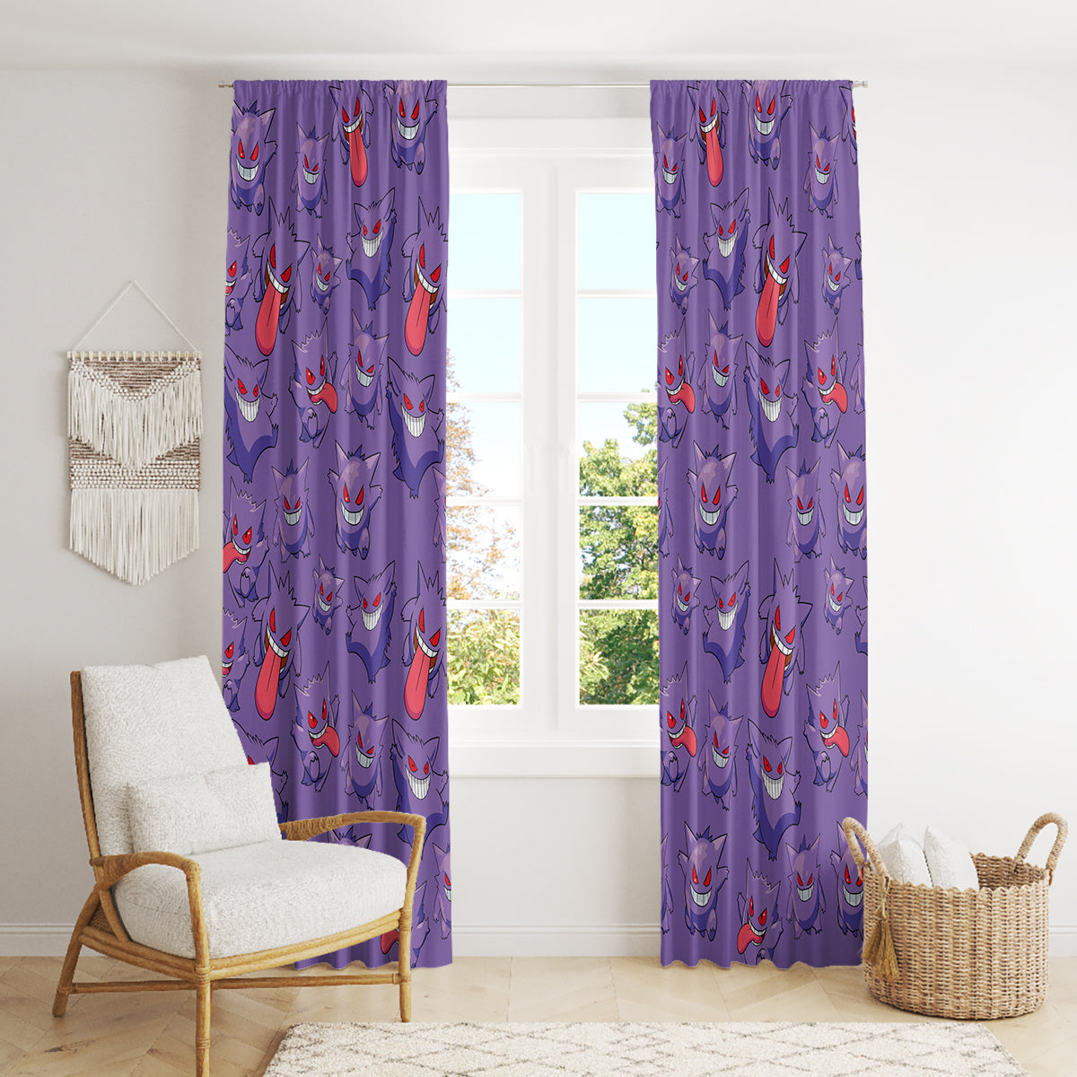 Gengar Clothes Pattern Style Window Curtain