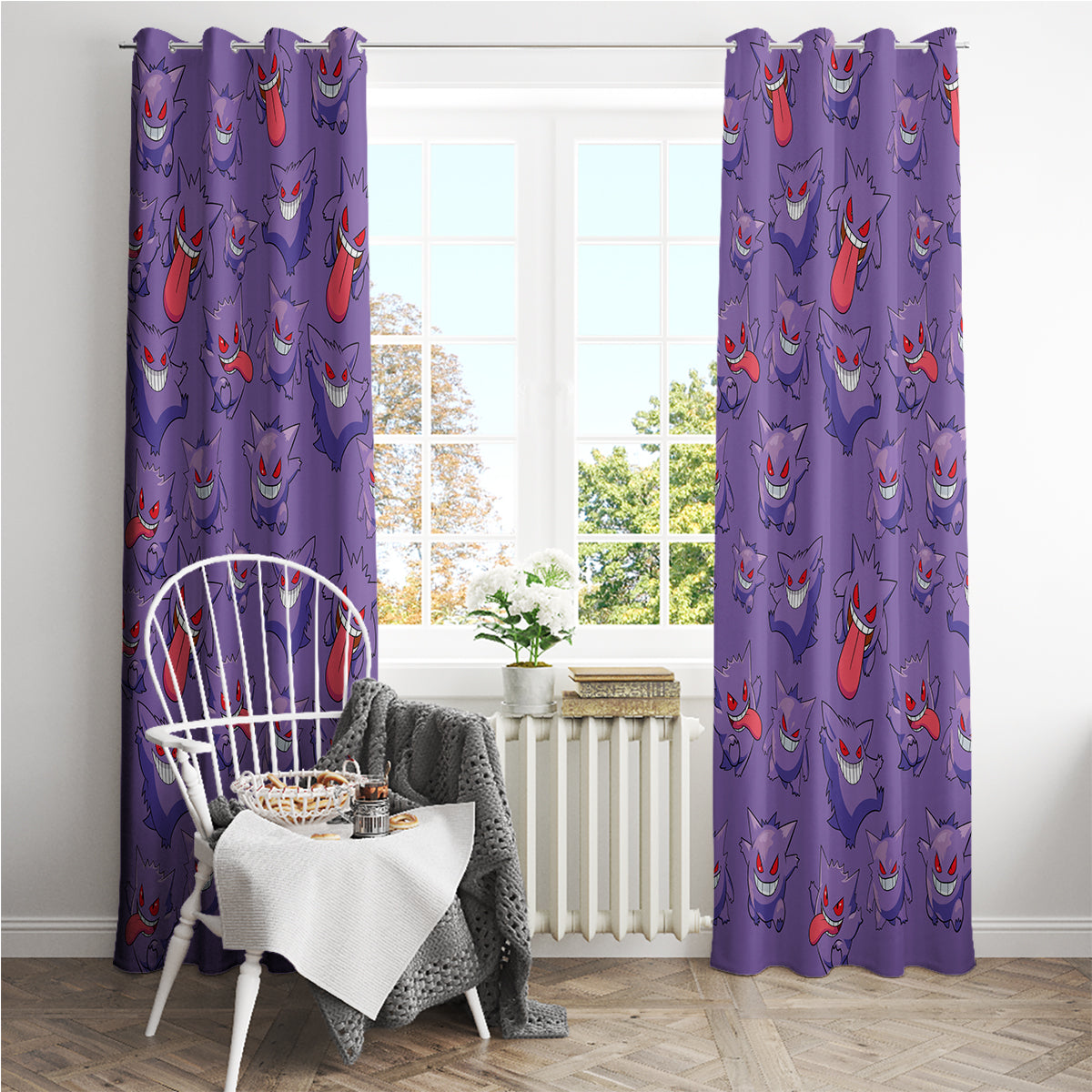 Gengar Clothes Pattern Style Window Curtain