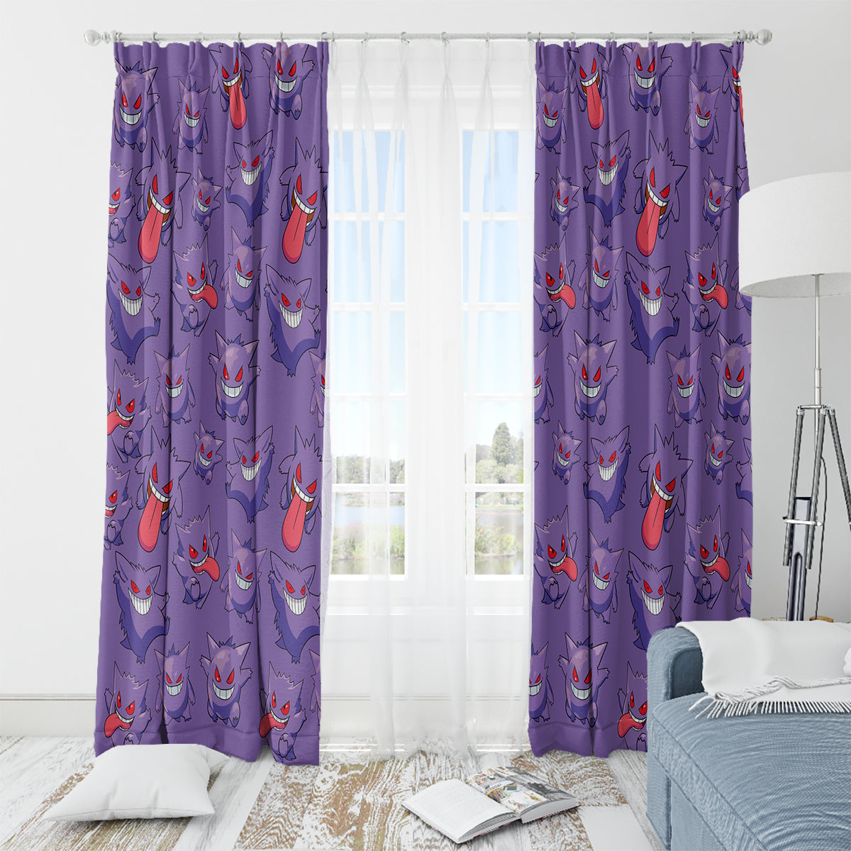 Gengar Clothes Pattern Style Window Curtain