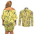 Zeraora Pattern Style Couples Matching Off Shoulder Short Dress and Long Sleeve Button Shirt