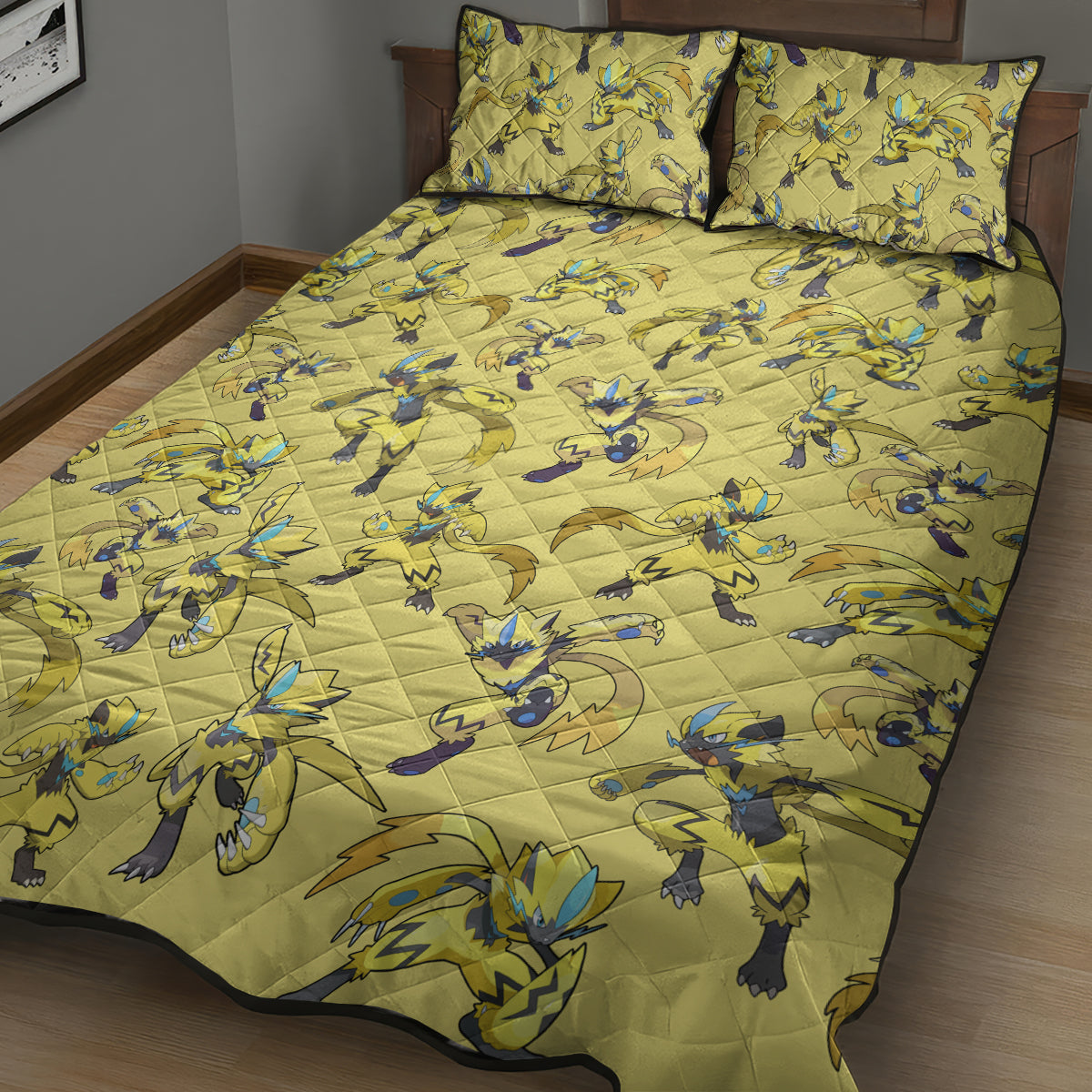 Zeraora Pattern Style Quilt Bed Set